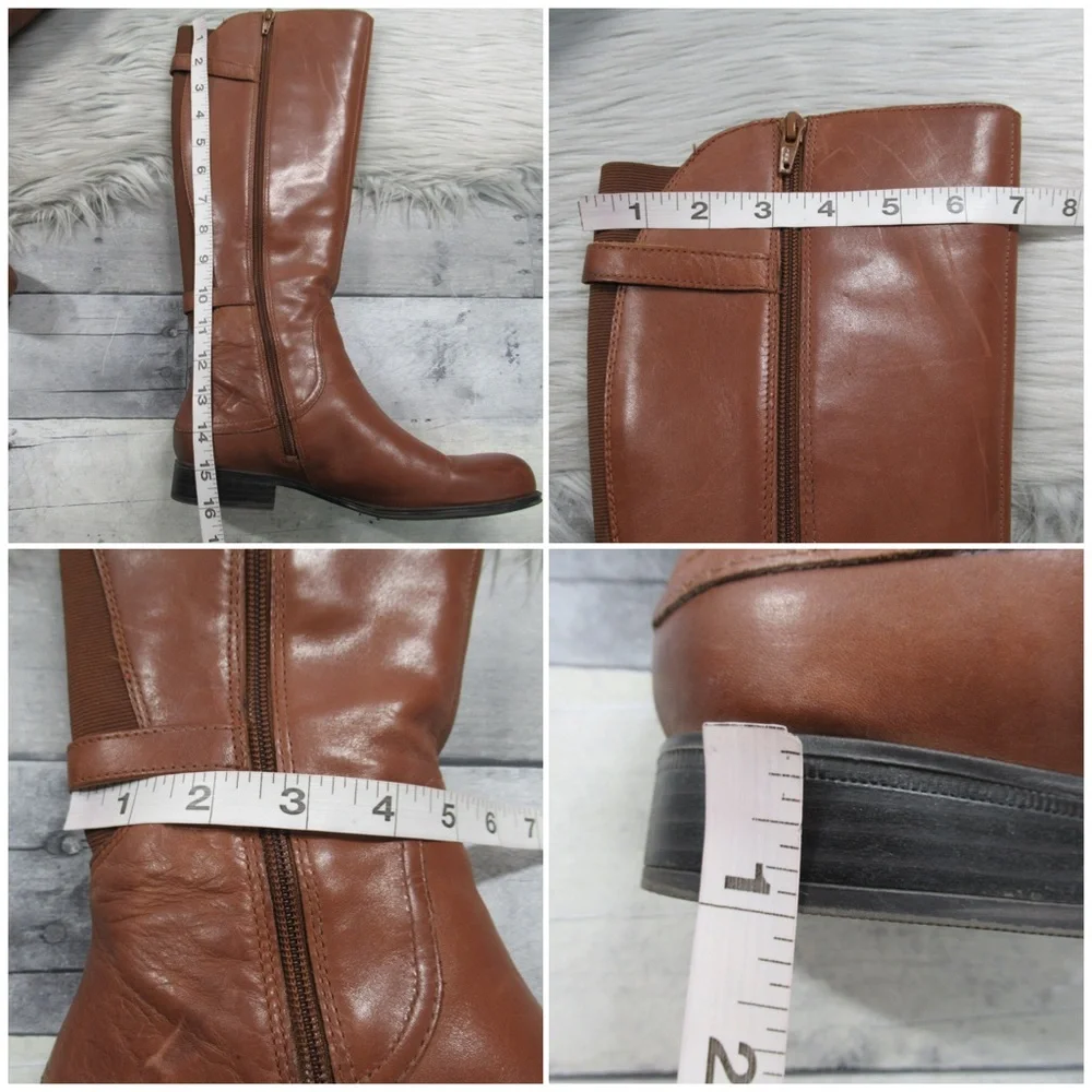 NATURALIZER Jamison Leather Knee-High Riding Boot Side Zip Women's Size 7.5
